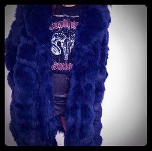 Misguided size 8 Faux fur jacket